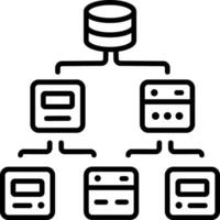 A linear icon of hierarchical data vector