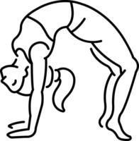 A line icon of gymnastic woman doing backend exercise vector