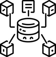 Data chain icon in line style vector