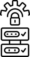 A line style icon of database authentication vector