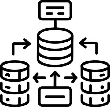 A linear style icon of data collection vector