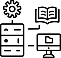 A line style icon of data server vector