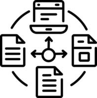 Information flow icon in linear style vector