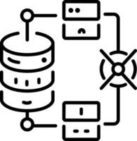 Data vault icon in line style vector