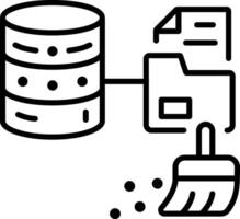 Data cleaning icon in line style vector