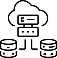 Cloud server icon in linear style vector