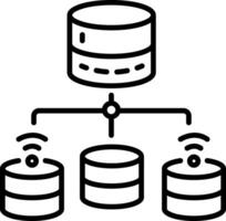 Database cluster icon in linear style vector