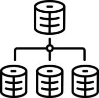 Information network icon in linear style vector