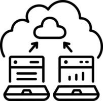 A line style icon of cloud technology vector