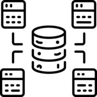 A line style icon of multi database vector