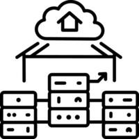 Data warehouse icon in linear style vector