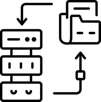 A line style icon of data migration vector