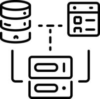 Indexing database icon in line style vector