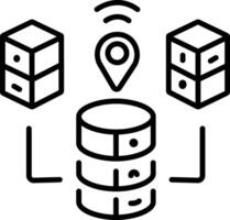 Database location icon in linear style vector