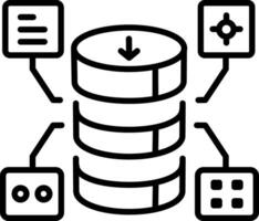 Cache database icon in line style vector