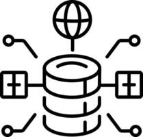 Global database icon in line style vector