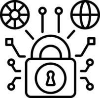 Network safety icon in linear style vector