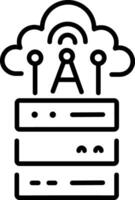Data tower icon in linear style vector