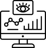 Data monitoring system icon in line style vector