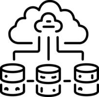 Multi storage icon in linear style vector