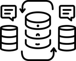 A linear icon of data transfer from one storage to other vector