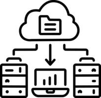 A line style icon of cloud system vector