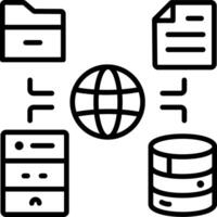 Global data icon in linear style vector