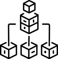 Data architecture icon in linear style vector