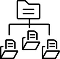 A linear icon of data archive folders vector