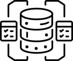 Database files icon in line style vector