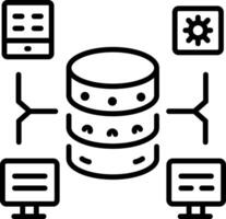 A linear style icon of central storage vector