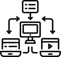 A line style icon of data migration vector