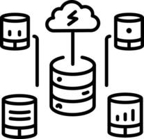 A line style icon of cloud db vector