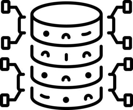A linear style icon of data distribution system vector