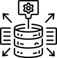 Data normalization icon in line style vector