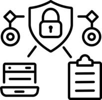 Api security icon in linear style vector