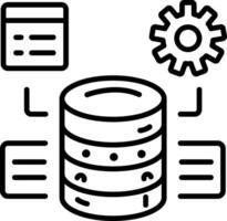 Indexing database icon in line style vector