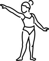 Ballet position icon in liner style vector