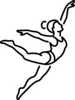 Freestyle acrobatics performance of a woman icon in line style vector