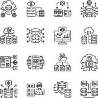 Collection of Linear Style Database Icons vector