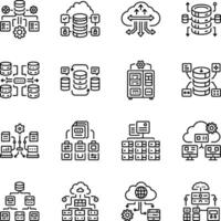 Set of Linear Style Database Network Icons vector