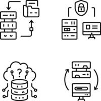 Pack of Database Processing Linear Icons vector