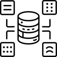 Sql schema icon in line style vector