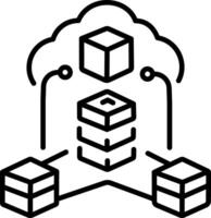 Blockchain data icon in linear style vector