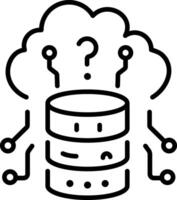 Cloud query icon in linear style vector