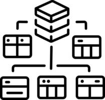 Data network icon in linear style vector
