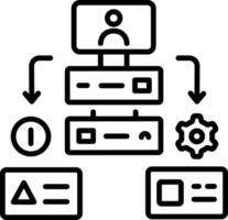 A linear style icon of data access layer vector