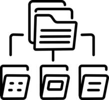 Data organization icon in linear style vector