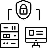 Safe storage icon in linear style vector