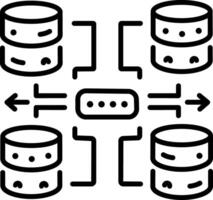 Database structure icon in linear style vector